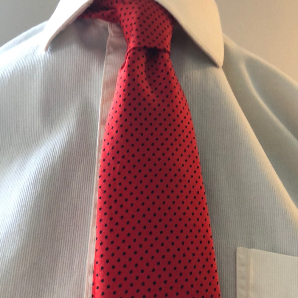 Beautiful red tie and pocket scarf